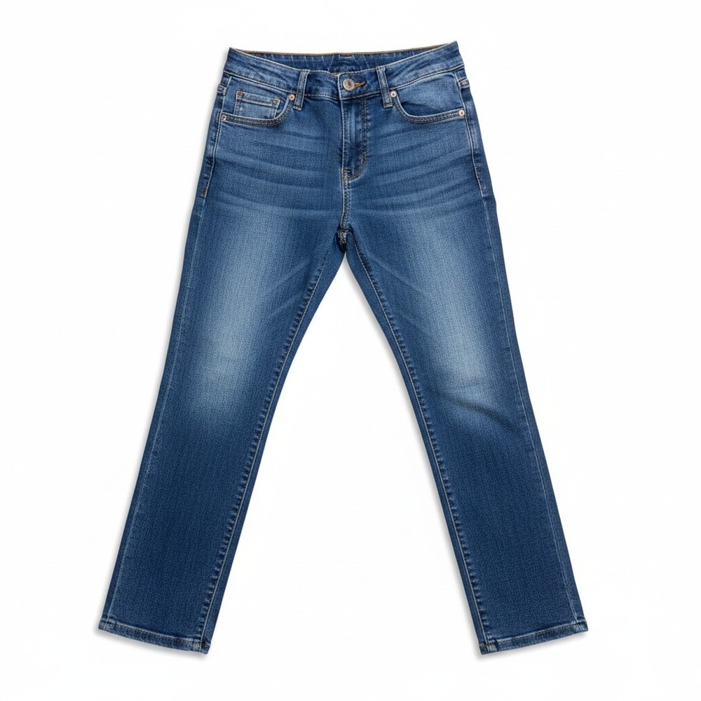 Spanx Womens 1X/1XT Blue Pull On Straight Leg Jeans Tall Casual Comfort Denim